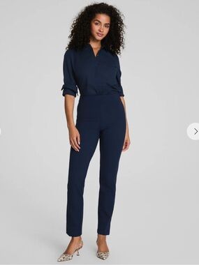 NWOT SPANX Timeless Navy High-Waist Ponte Pants